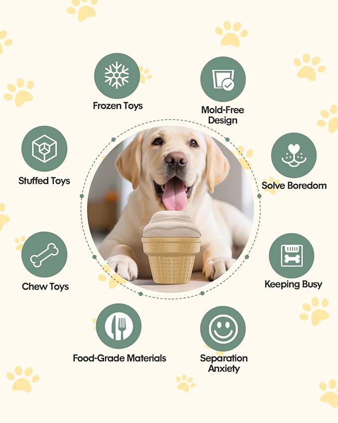 Dog Frozen Treat Toy, Long-Lasting Interactive Dog Toys to Keep Them Busy, Fillable & Freezable Birthday Gifts, Enrichment Toys for Puppy-PurrikoPets