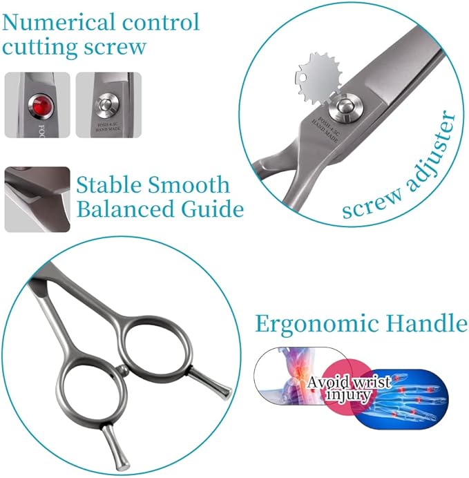 4.5" Curved Dog Scissors for Grooming Face and Paws with Safety Round Tip for Small Dogs Face Paw Ears Trimmer Professional Small Cat Grooming Shears (4.5" Curved, Gray)-PurrikoPets