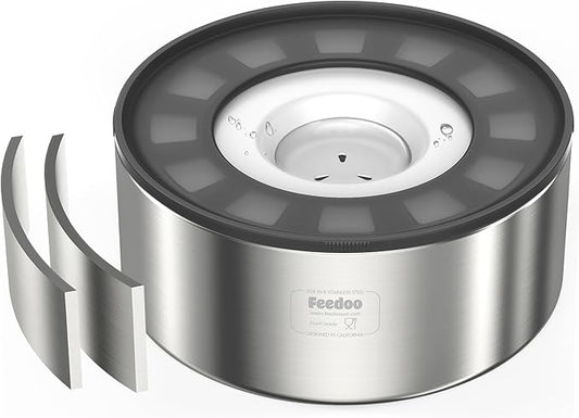 2L No Spill Water Bowl for Dogs, Double-Wall Stainless Steel with Splash-Proof Paws Lid and Floating Disk, Non-Slip Base, Easy to Clean Slow Water Feeder for Small Medium Dogs-PurrikoPets