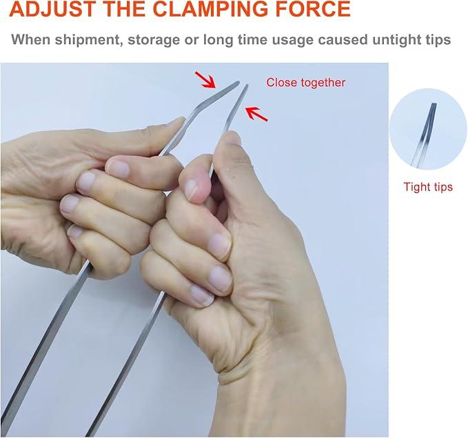 Extra Long Tweezers, Feeding Tongs, 18.9 inch Aquarium Stainless Steel Large Aquascape Tools for Fish Tank, Terrarium，Aquascaping, Reptile Snake (Curved)-PurrikoPets