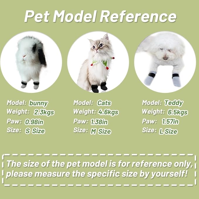 4 PCS Cat Mittens to Prevent Scratching,Mesh Breathable Cat Shoes,Adjustable Cats Anti Scratch Gloves,Suitable for Cats When Bathing and Nail Trimming(M,Grey)-PurrikoPets