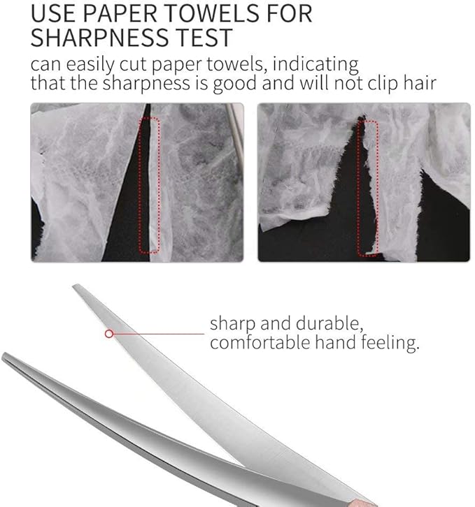 Fenice Peak Professional Curved Dog Grooming Scissors 8'' Rose Gold 440C Stainless Steel Pet Cutting Shears Safety Trimming Shearing for Dogs Cats-PurrikoPets