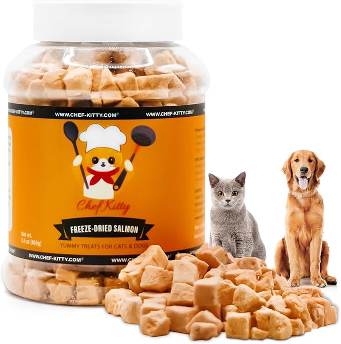 Freeze-Dried Salmon Treats for Cats & Dogs – 100% Wild Caught, Single Ingredient, High-Protein, Healthy Snack – No Additives or Preservatives – 2.6oz - Inspected & Tested in USA-PurrikoPets