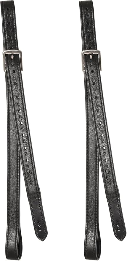 Exion FlexiStrong Stirrup Leathers for English Saddle | Ultra-Soft Cow Calfskin with Nylon Core | 1” Wide Stirrup Leathers for Daily Use | Sizes 48" to 62" | Black, Brown-PurrikoPets