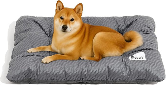 FUNNY FUZZY 35×23 Washable Dog Crate Bed,Orthopedic Cushion Mattress for Large Dogs-Fits 36 Inch Dog Crates, Reversible,Durable & Comfortable Pet Bed,L,Charcoal Grey-PurrikoPets