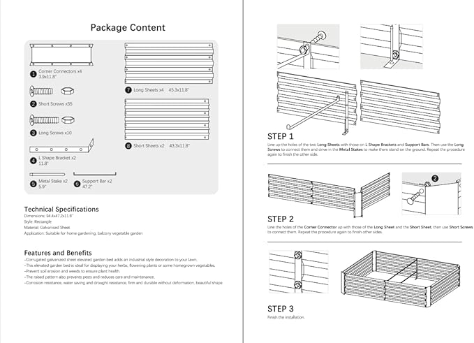 8x4x1ft Metal Raised Garden Bed Kit，Galvanized Garden Bed Box for Vegetables, Flowers, Herbs, and Succulents,240 Gallon Capacity - Green-PurrikoPets