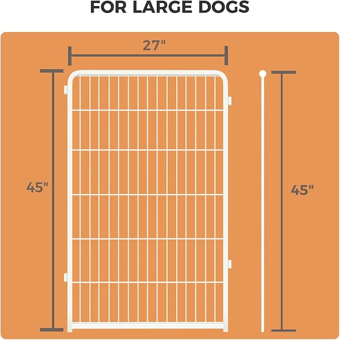 FXW Homeplus Unleashed Indoor Dog Playpen - Stress-Free and Safe Play, Heavy Duty 45 Inch 4 Wire Panels Dog Pen for Large Dogs, White│Patented-PurrikoPets