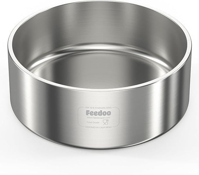 42oz Double Layer 304 Stainless Steel Dog Bowl - Insulated & Durable | Non-Slip Base | Easy to Clean | BPA-Free Safe Dog Food and Water Bowl-PurrikoPets