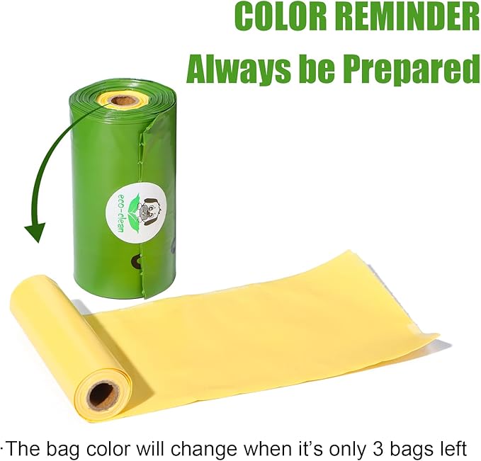 ECO-CLEAN Dog Poop Bags with 3 Bags Left Indicator - 360 Count Extra Thick and Leak Proof Pet Waste Bags with 1 dispenser, Unscented-PurrikoPets