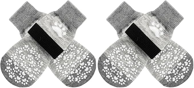 EXPAWLORER Anti Slip Dog Socks to Prevent Licking Paws, Dog Shoes for Hot Pavement, Dog Booties for Small Medium Large Senior Dogs, Traction Control Boots & Paw Protectors for Hardwood Floors-PurrikoPets