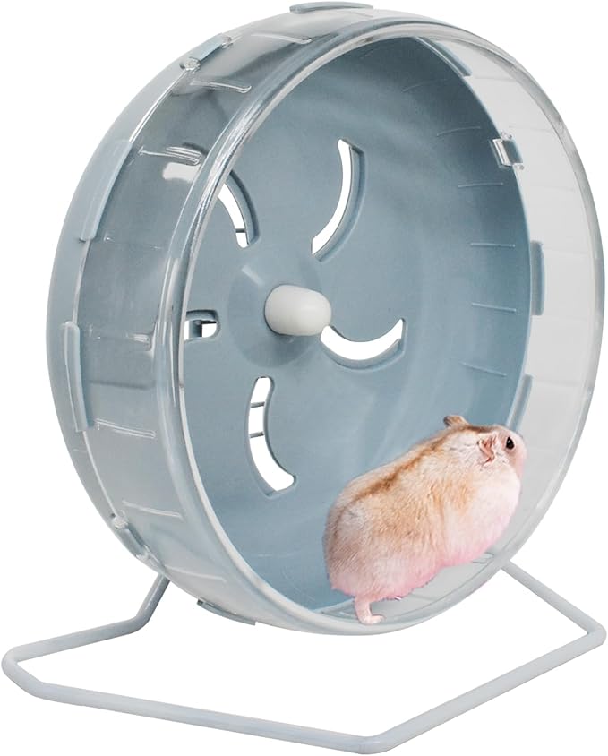 GKYZBB Hamster Wheel, 8.5 inch Silent Hamster Exercise Running Wheel with Stand,Pet Small Animals Exercise Running Toys,Adjustable Quiet Spinner for Guinea Pigs, Sugar Gliders, Gerbils-PurrikoPets