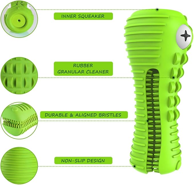 Dog Toys for Aggressive Chewers Large Medium Breed, Indestructible Dog Toothbrush Chew Toys, Squeaky Interactive Tough Extremely Durable, Dogs Toys to Keep Them Busy-PurrikoPets
