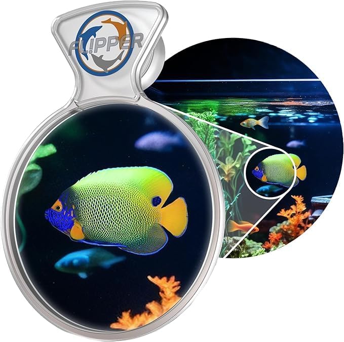 Flipper DeepSee 4" Viewer - Filter Clear Lens and Aquarium Magnetic Magnifier - Fish Tank Magnifying Glass for Coral Reef Aquarium - Magnetic Magnifying Glass Ideal for Photography - Clear-PurrikoPets