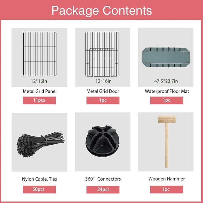 12 Panels Small Animal Playpen,Pet Playpen with Waterproof Mat,C&C Cage for Guinea Pigs,Puppy Play Pen,Bunny Playpen,Indoor Outdoor Portable Metal Wire Yard Fence-PurrikoPets