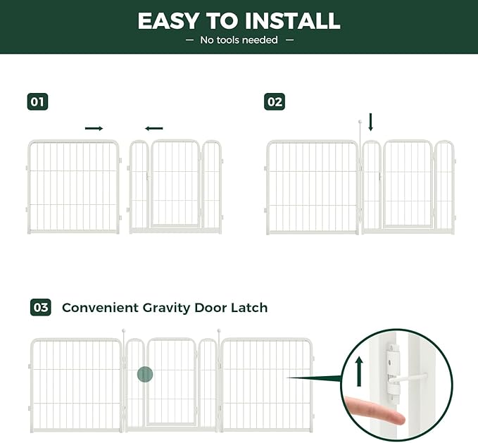 FXW Rollick Unleashed Dog Playpen for Indoor, Yard, RV Camping, 24 inch 48 Panels for Small and Puppy Dogs, White│Patented-PurrikoPets