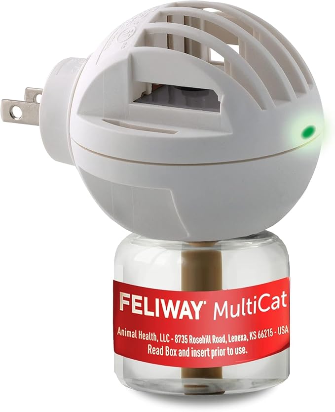 FELIWAY MultiCat Calming Pheromone Diffuser: 1 Diffuser & 2 Refills (60 Days)-PurrikoPets