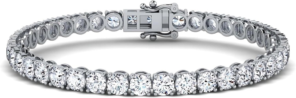 0.50-15 Carat Lab Grown Classic Diamond Tennis Bracelet 4 Prong Setting Luxury Collection (F-G Color, SI Clarity) Length- 7 Inch