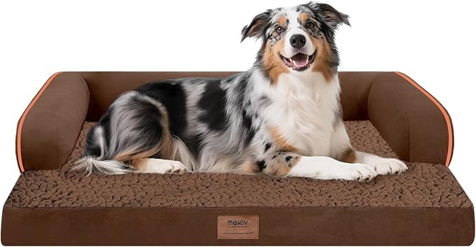 Extra Large Dog Bed-Orthopedic Waterproof XL Dog Bed for XLarge Extra Big Dogs - Foam Couch Sofa Washable with Removable Cover-Coffee-PurrikoPets