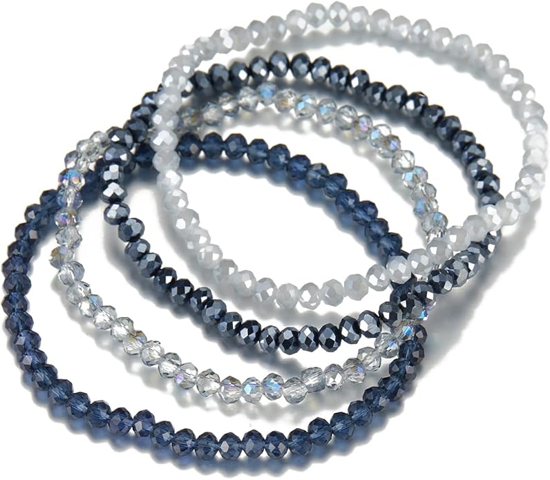 Noessla Beaded Boho Stretch Bracelet Colorful Stackable Crystal Beads Bracelets Trendy Costume Jewelry Mothers Day Gifts for Women