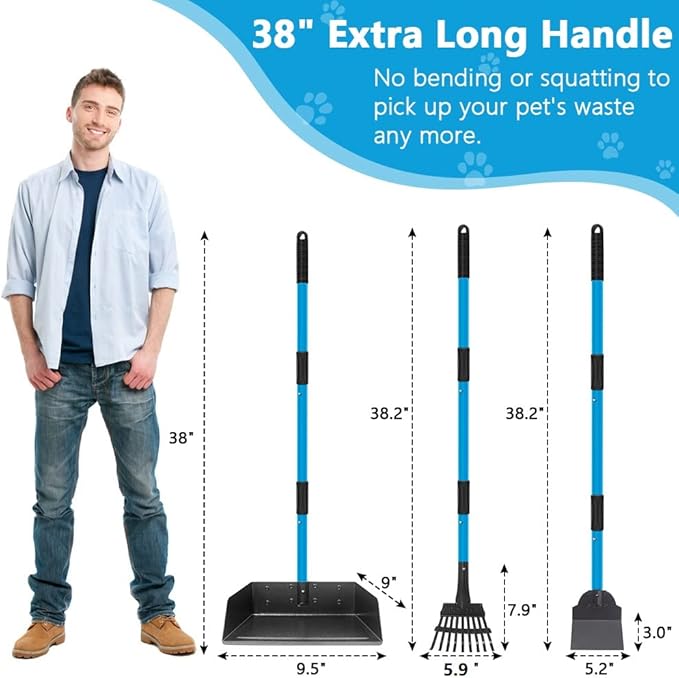 Dog Poop Trash Can for Outdoors with Extra Large Pooper Scooper & 50 Waste Bags - 20L/5 Gallon Large Dog Poop Trash Can Outside with Lid and Removable Inner Bucket Waterproof Odor Control for Backyard-PurrikoPets