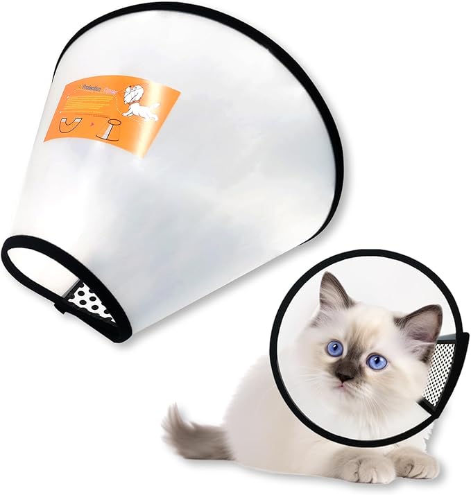 Adjustable Dog Cone Collar After Surgery Soft Cone of Shame Alternatives for Dog Cat Puppy Plastic Elizabethan Collar for Dogs from Licking Biting Scratching Wounds(M,Neck:9.0-10.6in)-PurrikoPets