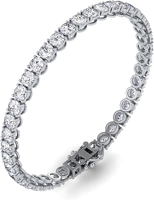 0.50-15 Carat Lab Grown Classic Diamond Tennis Bracelet 4 Prong Setting Luxury Collection (F-G Color, SI Clarity) Length- 7 Inch