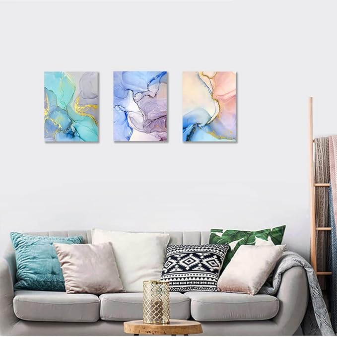Abstract Wall Decor For Living Room Large Size Canvas Wall Art Paintings For Bedroom Colorful Color Abstract Wall Artworks Pictures For Office Decor Bathroom Home Decorations Art 3 Piece 20x28-PurrikoPets