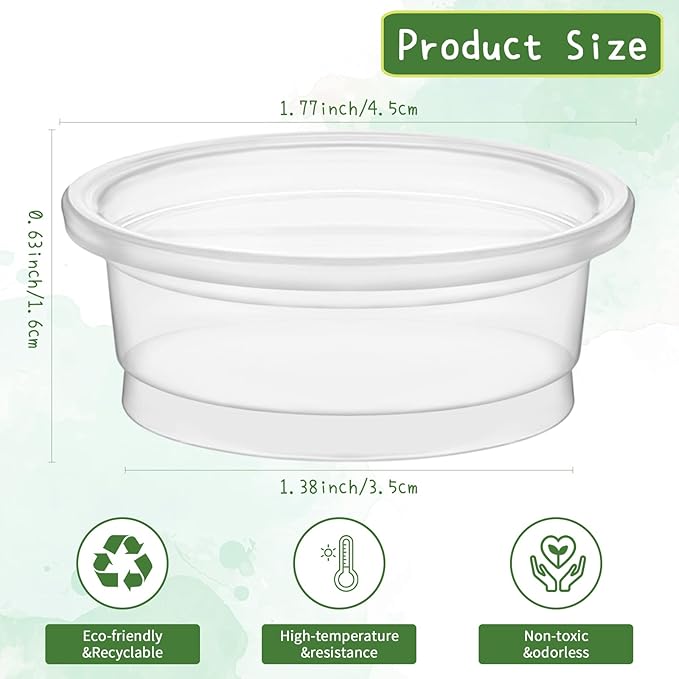 EBOOT 500 Pcs Gecko Food and Water Cups Small Plastic Feeder Cups Reptiles Accessories Reptile Water Bowl Gecko Food Cups Reptile Feeding Bowls for Gecko Lizards Tarantula and Other Small Pets (0.5oz)-PurrikoPets