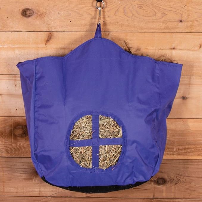 Dura-Tech Nylon Hay Bag for Horses | Color Black | Enhances Digestion with Slow Consumption | Minimizes Hay Waste | Extremely Durable 600 Denier PVC Construction-PurrikoPets