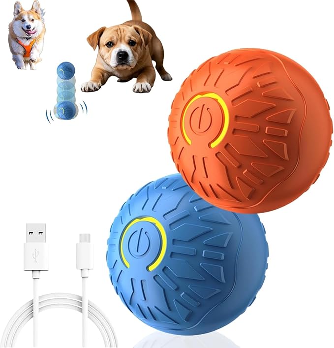 2 Pcs Interactive Dog Toys Dog Ball 2025 New Vibrating Dogs Balls Pet Bounce Bal Smart Jumping Ball-PurrikoPets