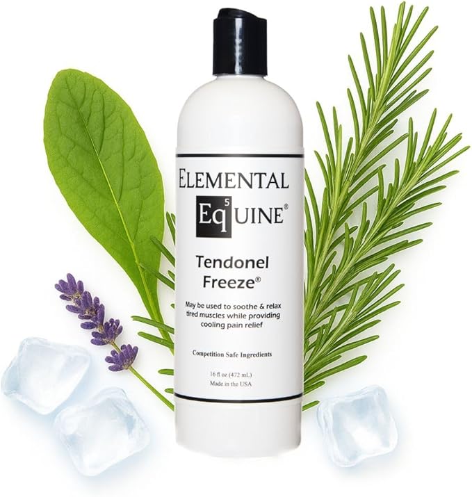 Elemental Equine Tendonel Freeze 16oz Liniment Rub for Horses - Soothe and Relax Tired Muscles While Providing Cooling Relief and Reduced Stiffness-PurrikoPets