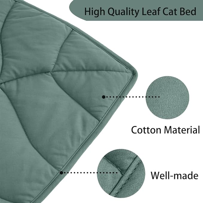 30 X 20 Inch Leaf Shaped Cotton Cat Bed Pad, Warming Cat Mat, Pet Warming Pad for Cats, Warmer Mat for Feral and Indoor Cats, 2025 Enlarged and Thickened Leaf Beds-PurrikoPets