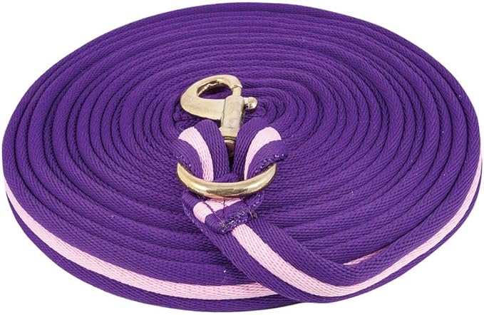Dura-Tech Cushion Lunge Line for Horses | Stable Use & Horse Training | Horse Lunge Line with Snap | Durable Horse Lead Rope | 30 Foot Length | Replaceable Brass Snap-PurrikoPets