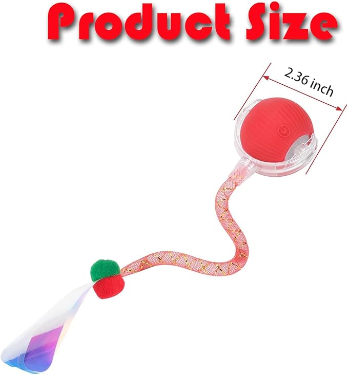 2 Packs Speed 2.0 Tail Interactive Cat Toys for Indoor Cats, Chirping & Motion Activate Cat Toy, Smart Kitten Rolling Ball Moving Ball Toys, Rechargeable Dog Cats Bal l for Enrichment Exercise-PurrikoPets