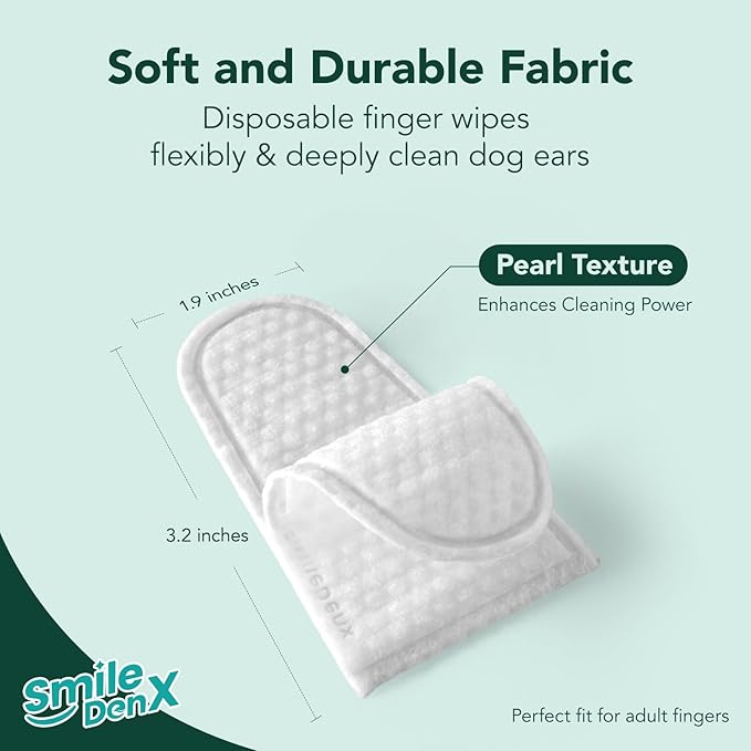 Dog Ear Cleaner Wipes, Dog Ear Infection Treatment, Dog Ear Cleaner, Fast Relief from Ear Itching and Inflammation, Cat Ear Wipes, Gently Remove Ear Wax Debris and Smelly (50 Pcs, Unscented)-PurrikoPets