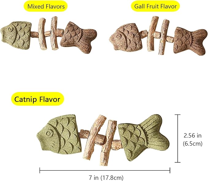 3 Pack Catnip Toys, Healthy Cat & Kitten Teeth Cleaning Dental Chew Toy, Contain Catnip, Natural Silvervine, and Gall Fruit, Interactive Cat Toys for Indoor Cats, are Edible for All Cats Breeds-PurrikoPets