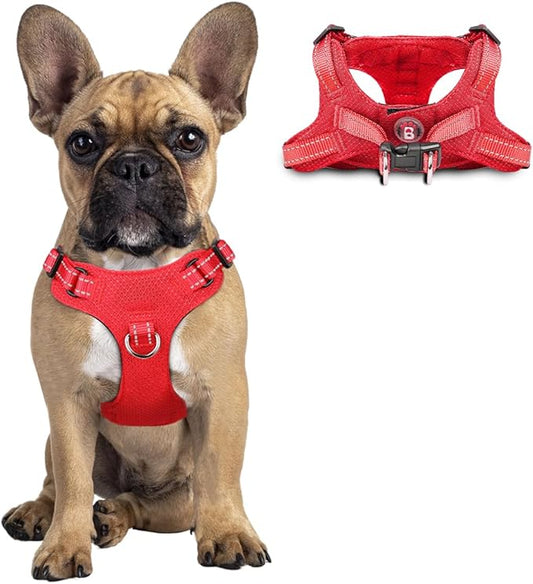 Dog Harness Step in Dog Vest Harness, Reflective Adjustable Puppy No Pull Harness Breathable Soft for Small and Medium Dogs Cats, Red, S-PurrikoPets