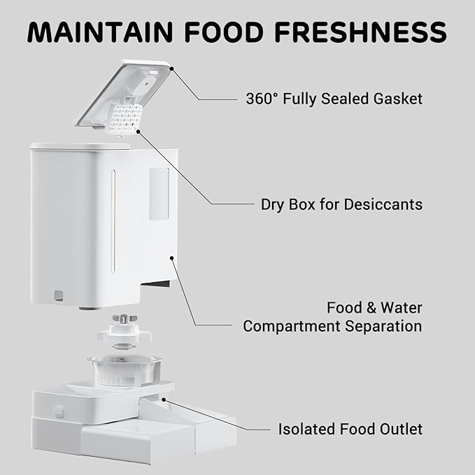 FW54 5G/2.4GHz WiFi Automatic Feeder and Waterer 2-in-1 Set for Pets, 300 oz Large Capacity for 2 Weeks, Perfect for Working Parents-PurrikoPets