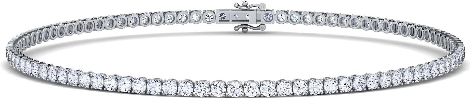 0.50-15 Carat Lab Grown Classic Diamond Tennis Bracelet 4 Prong Setting Luxury Collection (F-G Color, SI Clarity) Length- 7 Inch