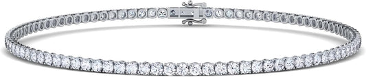 0.50-15 Carat Lab Grown Classic Diamond Tennis Bracelet 4 Prong Setting Luxury Collection (F-G Color, SI Clarity) Length- 7 Inch