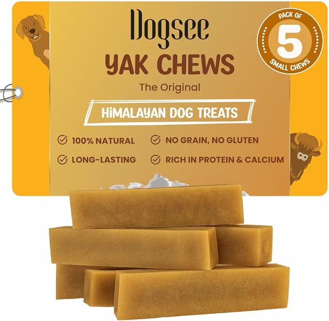 Dogsee Original Himalayan Yak Cheese Dog Chews (Small - 5 Bars) | Yak Chews for Small Dogs | Rawhide Free | Easily Digestible Dog Treats-PurrikoPets