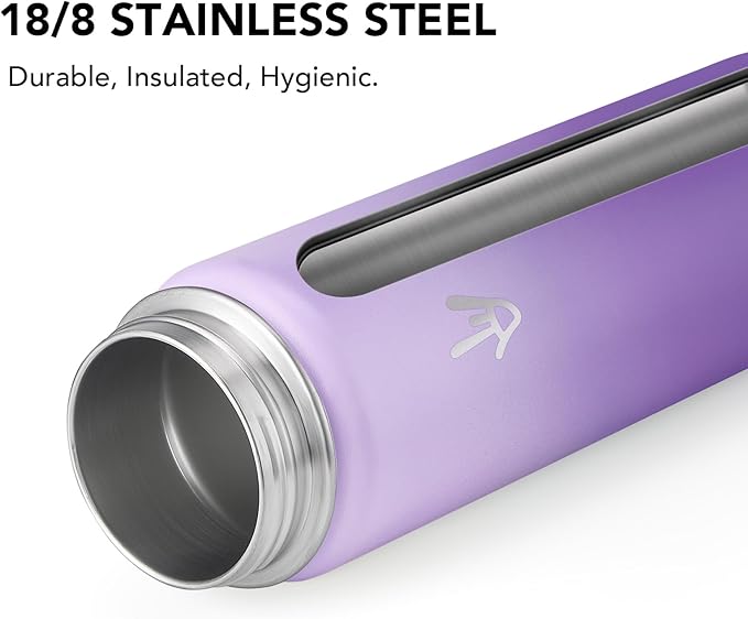 Enerbone 24 oz Insulated Water Bottle, Stainless Steel Bottle with Carrying Strap, Double-Wall Vacuum Insulation Design, Leakproof Sports Bottle with Straw, Keep Drinks Cold or Hot for Hours-PurrikoPets