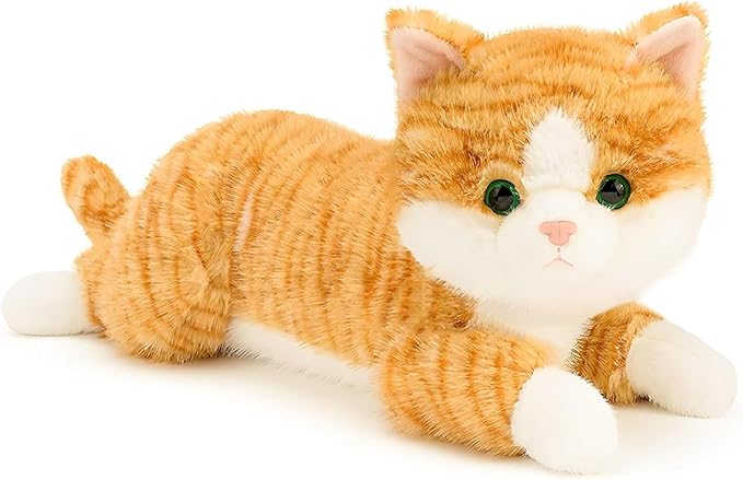 19 inch 3 lbs Cat Weighted Stuffed Animals, Realistic Weighted Cat Stuffed Animal, Sensory Comfort Plush Throw Pillow, Soft Kawaii Kitty Plush Toy Gift for Adults Kids Youth-PurrikoPets