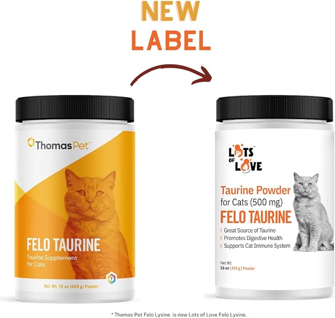 FELO Taurine - Taurine Supplement for Cats, Taurine for Cats, Taurine Powder for Cat - 16 Oz, Powder (Thomas Pet Earlier)-PurrikoPets