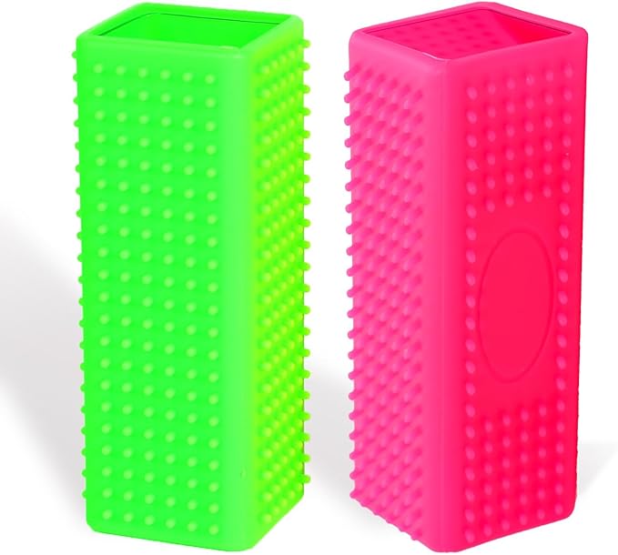 2pcs Pet Dog Cat Hair Remover, Pet Hair Removal Tool, Hollow Cleaner Brush for car，Interior, Furniture, Sofa (green and pink)-PurrikoPets