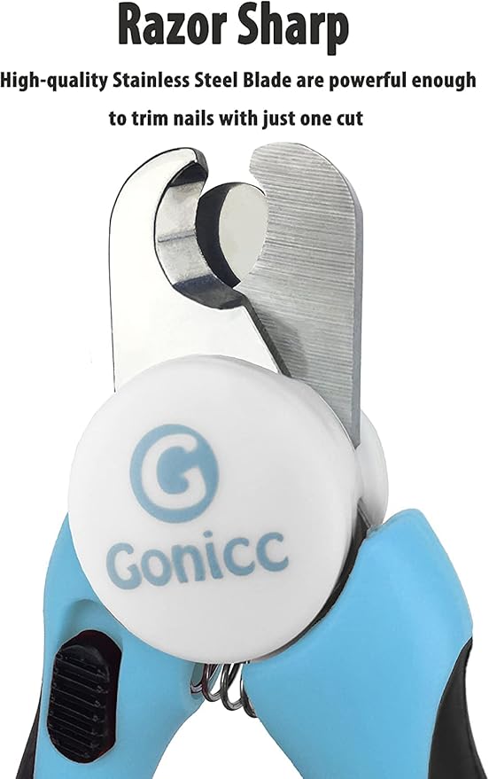 gonicc Dog & Cat Pets Nail Clippers and Trimmers - with Safety Guard to Avoid Overcutting, Free Nail File, Razor Sharp Blade - Professional Grooming Tool for Pets-PurrikoPets