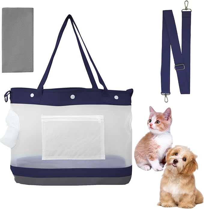 Dog Purse Carrier for Small Dogs Cat Kitty Puppy Rabbit Bunny Dog Cat Bag Carrier for Animals up to 22lbs Soft Sided, Collapsible Pet Carrier Sling for Outing Travel Vet-Dark Blue-PurrikoPets