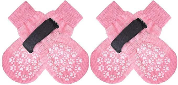EXPAWLORER Anti Slip Dog Socks to Prevent Licking Paws, Dog Shoes for Hot Pavement, Dog Booties for Small Medium Large Senior Dogs, Traction Control Boots & Paw Protectors for Hardwood Floors-PurrikoPets