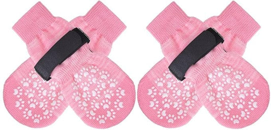 EXPAWLORER Anti Slip Dog Socks to Prevent Licking Paws, Dog Shoes for Hot Pavement, Dog Booties for Small Medium Large Senior Dogs, Traction Control Boots & Paw Protectors for Hardwood Floors-PurrikoPets