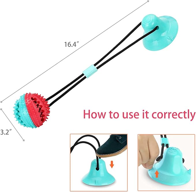 Dog Toys Dog Chew Toys for Aggressive chewers, Puppy Dog Training Treats Teething Rope Toys for Boredom Dog Puzzle Treat Food Dispensing Ball Toys for Puppies Teething (Blue)-PurrikoPets
